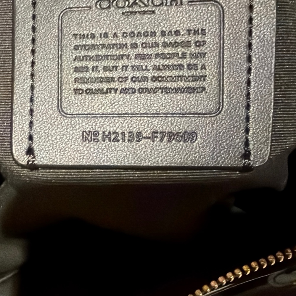 Coach Brown Signature Canvas Tote with Gold Hardware - Picture 6 of 7